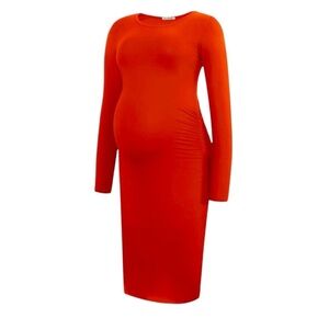 SmallShow Elegant Orange Maternity Nursing Dress Size Large L